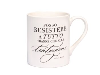 Mug Aphorismes en porcelaine fine ivoire et noire cc 350. 8