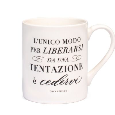 Aphorisms mug in ivory and black new bone china cc 350.