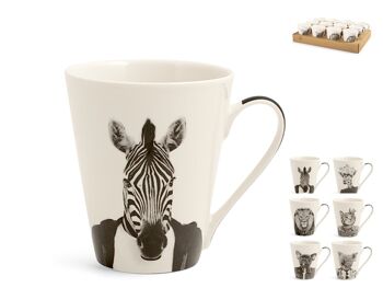 Animaux Mug noir et blanc en porcelaine fine avec décorations assorties cc 310.. 3