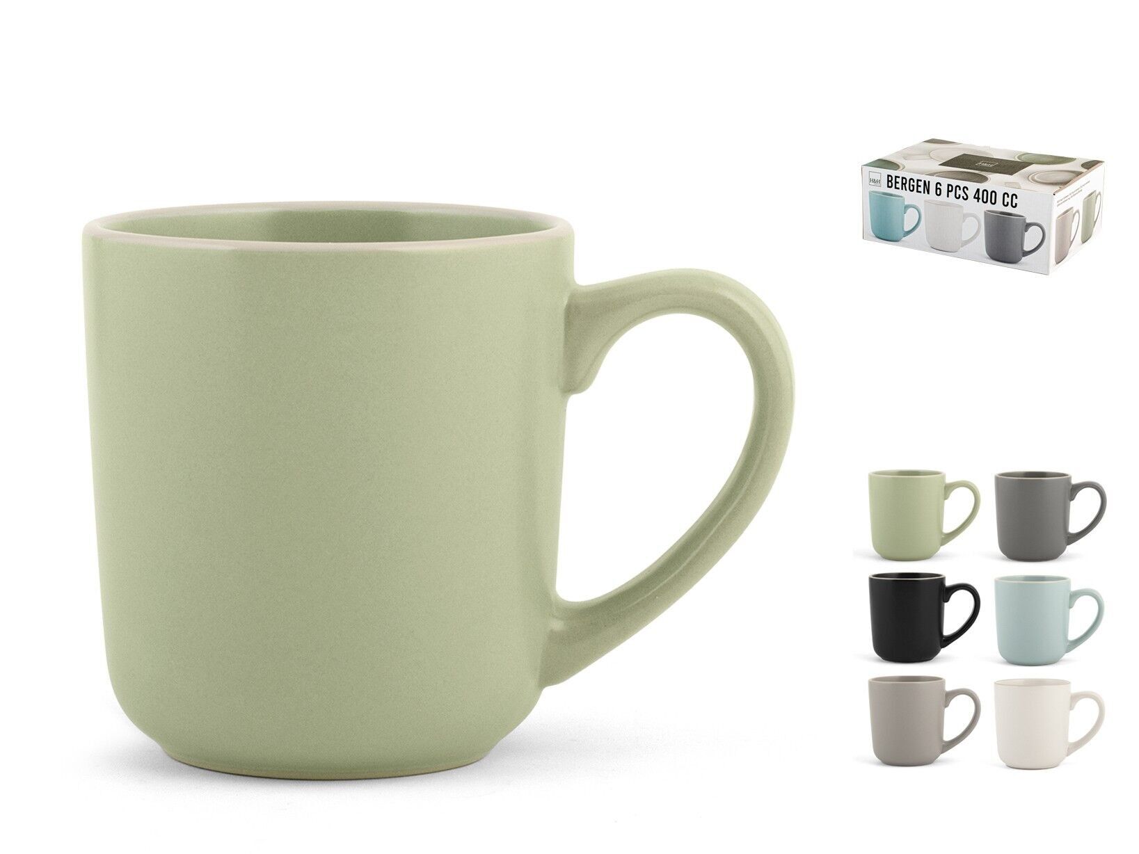 mug Bergen in stoneware colori mat assortiti cc 400.