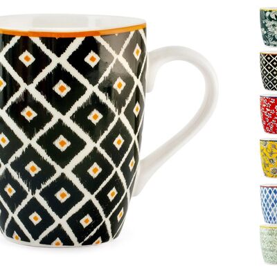 Colorful mug in decorated new bone china cc 350.