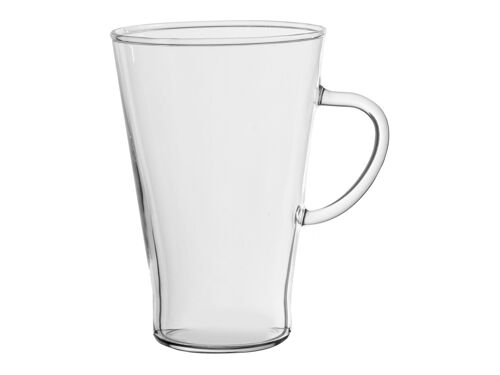 mug conico in vetro borosilicato con manico cl 40