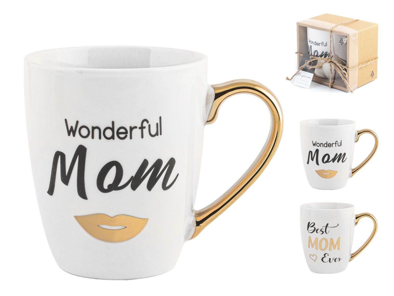 Mama-Dekorationsbecher aus New Bone China, abgerundete Form, cc 360 verschiedene Dekorationen.