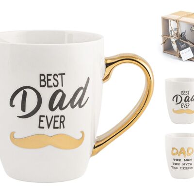 mug with Dad decoration in new bone china rounded shape cc 360 assorted decorations.