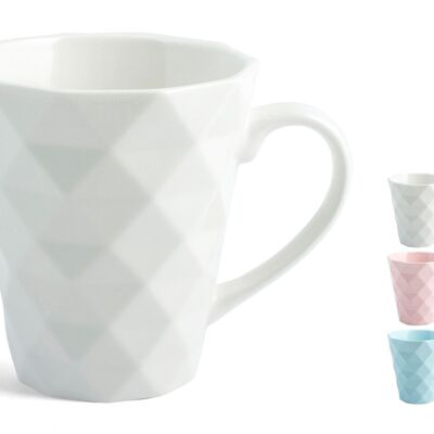 Diamond mug in new bone china assorted colors cc 260