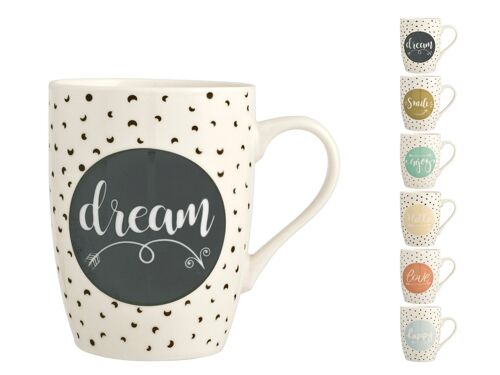 mug Enjoy in new bone china decori assortiti cc 350