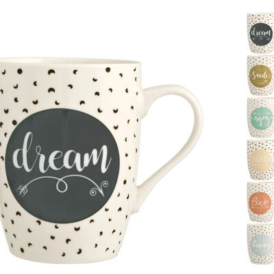 mug Enjoy in new bone china decori assortiti cc 350