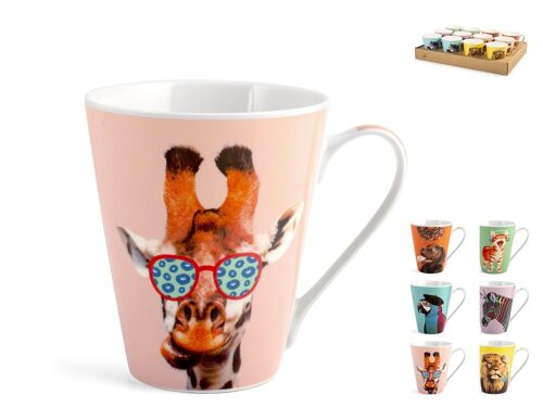 mug FunnyAnimals in new bone china colori e decori assortiti cc 310. .