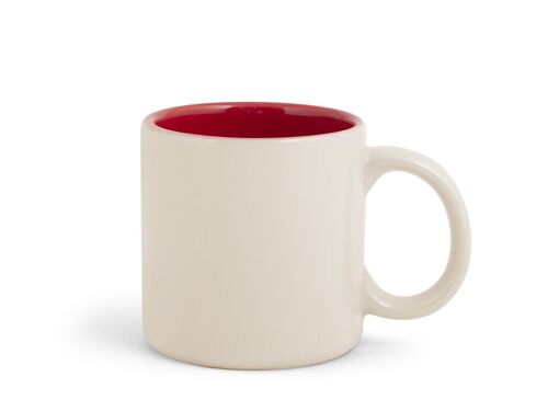 mug Goji in stone ware colore beige esterno e rosso interno cl 36