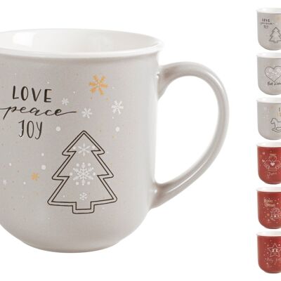 Taza Holly Xmas de porcelana nueva con decoraciones variadas cc385