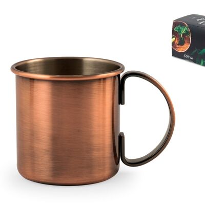 mug in 18/10 stainless steel copper color cl 50