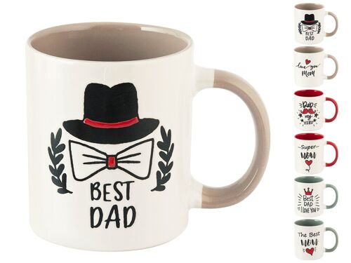 mug Mom&Dad in stonware cc 310 decori assortiti