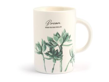 Mug en porcelaine fine à décor botanique assorti sans assiette cc 400 4