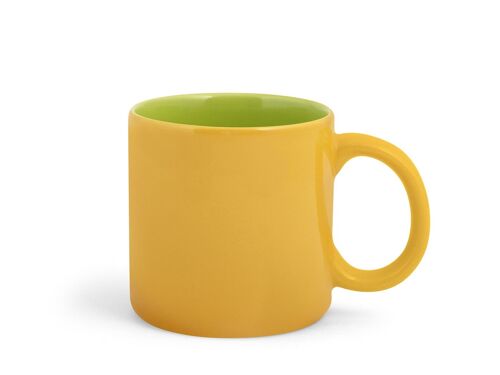 mug Papaya in stone ware colore giallo esterno e verde interno cl 36