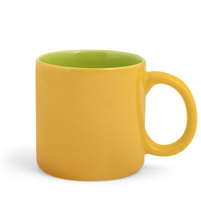 mug Papaya in stone ware colore giallo esterno e verde interno cl 36