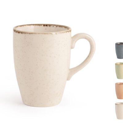 Tasse en porcelaine perlée de couleurs assorties cc 350.