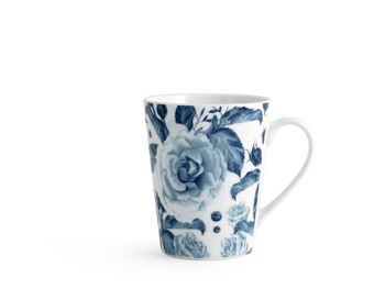 mug Rose bleu en porcelaine décorée cc 370. 2