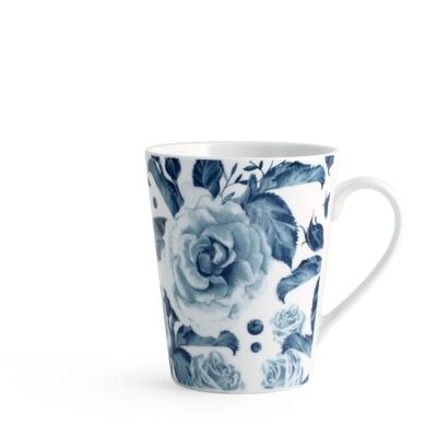 mug Rose blu in porcellana decorata cc 370.