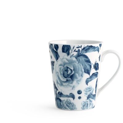 mug Rose blu in porcellana decorata cc 370.