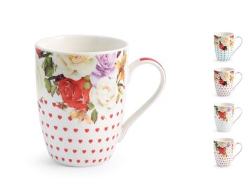 Tasse Victoria en porcelaine fine décorée cc 340. 1