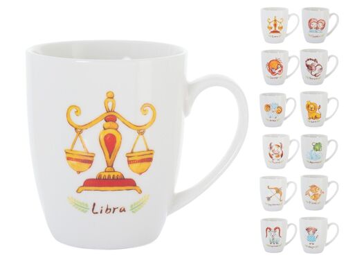 mug Zodiaco in new bone china decoro assortito cc 370