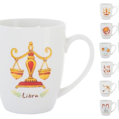 Zodiac mug in new bone china with assorted decoration cc 370