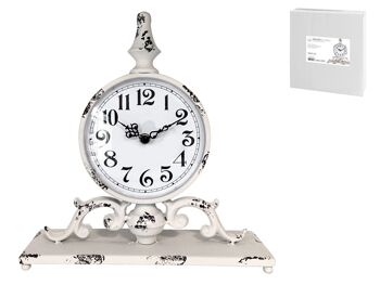 Horloge de table au décor rétro, en métal rond de 30 cm avec mécanisme à quartz 4