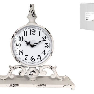 Horloge de table au décor rétro, en métal rond de 30 cm avec mécanisme à quartz