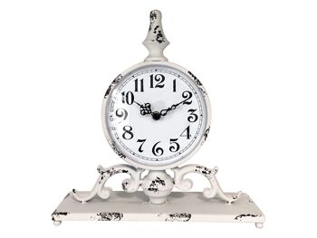 Horloge de table au décor rétro, en métal rond de 30 cm avec mécanisme à quartz 3