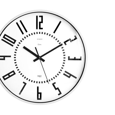 Horloge murale ronde Dumon 35 cm couleur noire. Horloge avec mouvement à quartz, pile AA non incluse.