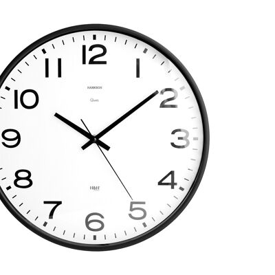 Reloj de pared Harrison redondo de 35 cm color negro. Reloj con movimiento de cuarzo, pila AA no incluida.