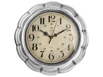 Horloge murale ronde Lacroix 30 cm coloris gris. Horloge avec mouvement à quartz, pile AA non incluse. 4