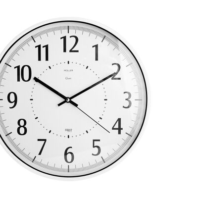 Reloj de pared Muller redondo de 35 cm color blanco. Reloj con movimiento de cuarzo, pila AA no incluida.