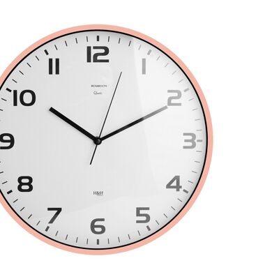 Reloj de pared redondo Richardson cm 35 en rosa y blanco. Reloj con movimiento de cuarzo, pila AA no incluida.