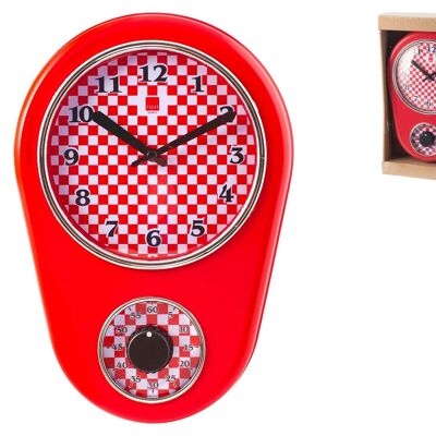 Reloj de Pared Rojo 21x31 cm