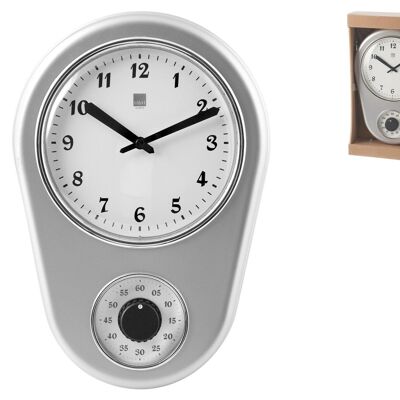 Reloj de Pared Plata 21x31 cm