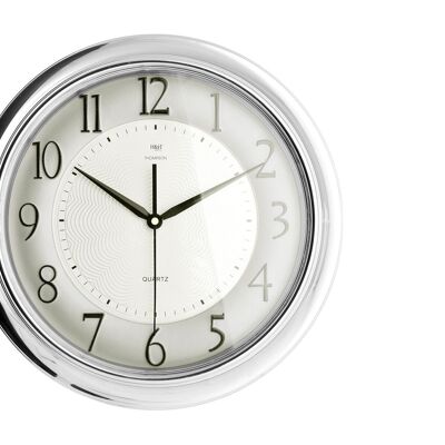 Thompson round wall clock 37 cm silver color. Clock with quartz movement, AA battery not included.