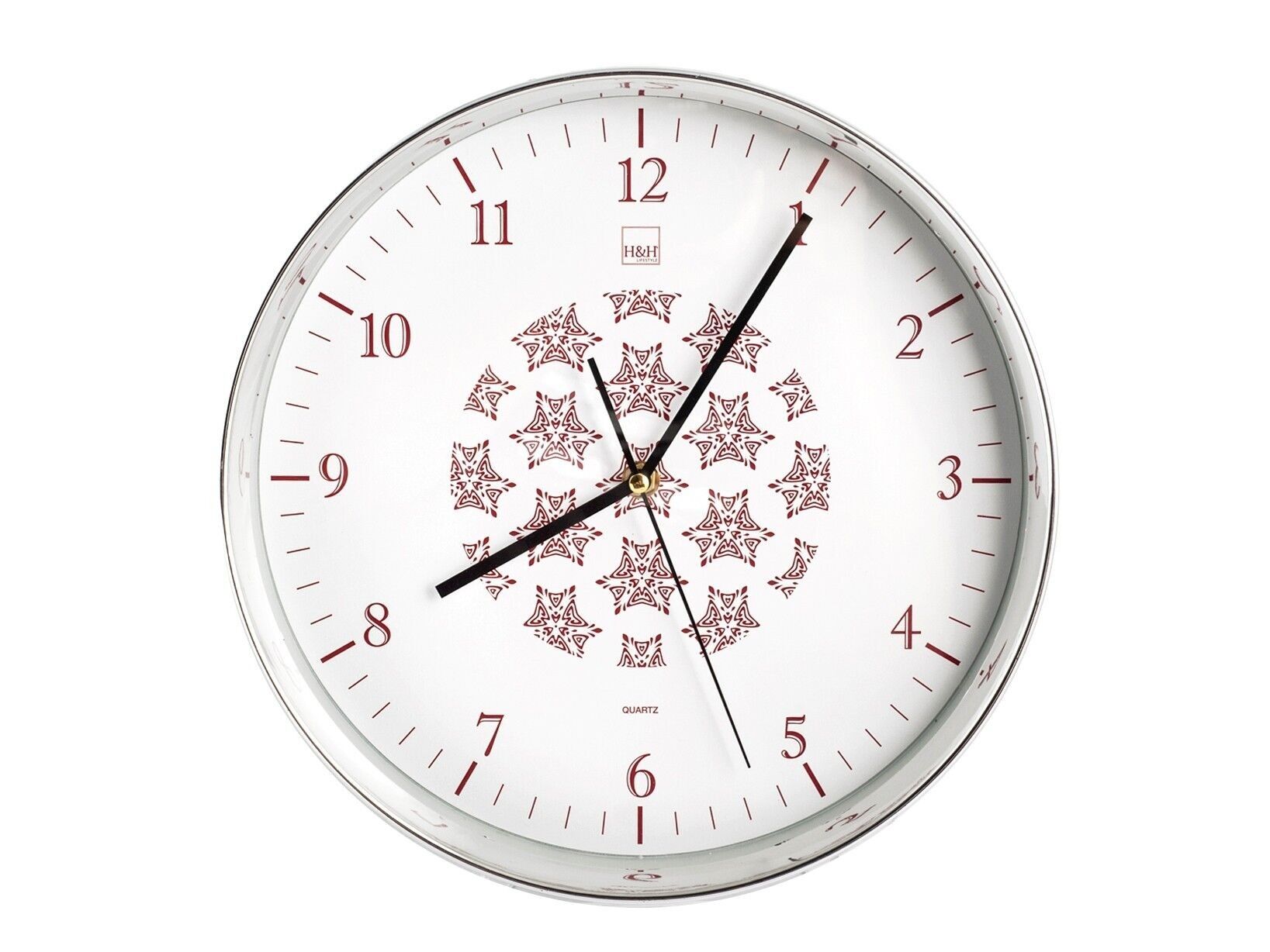 Orologio parete tondo Grace rosso cm 30