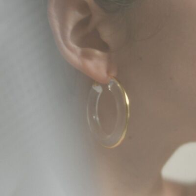 Clear Acrylic Flat Hoop Earrings