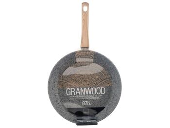 Poêle antiadhésive manche effet bois Granwood 28cm nduction épaisseur 3mm. 7