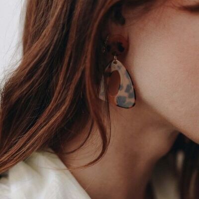 Marbled scales earrings dangle pierced drop