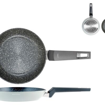 Borghese Gourmet-Pfanne aus geprägtem Aluminium mit Pfluon Antihaft-Steinspiralbeschichtung auch für Induktionsherde geeignet und 22 cm Soft-Touch-Griff Alessandro Borghese - The Luxury of Simplicity