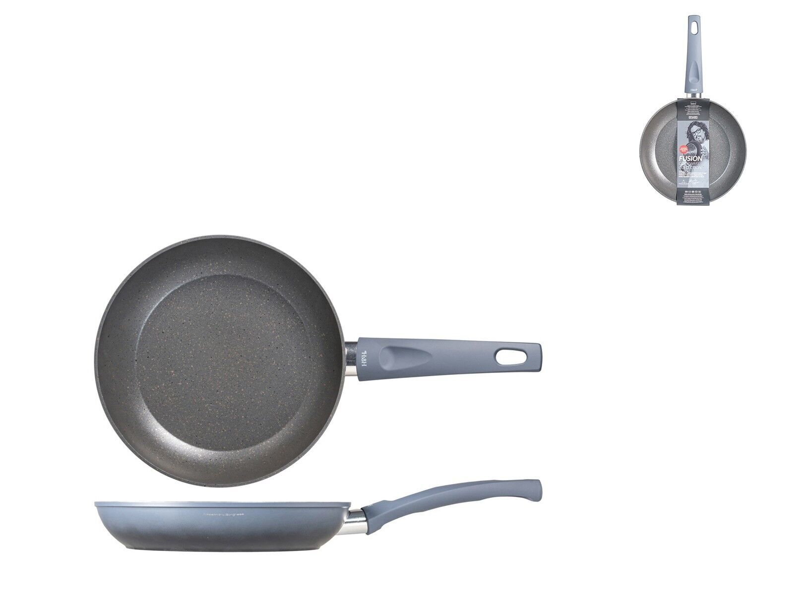 Fusion Borghese Pfanne aus Aluminium mit Antihaftbeschichtung, geeignet für alle Herdarten einschließlich Induktion cm 24. Alessandro Borghese - Der Luxus der Einfachheit