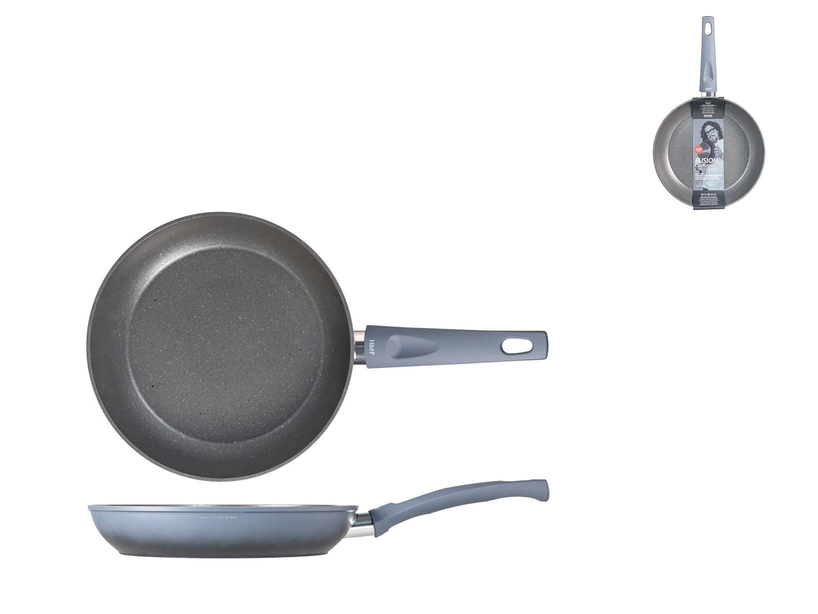 Padella Fusion Borghese in alluminio con rivestimento antiaderente, adatto a tutti i piani cottura compresa l'induzione cm 26. Alessandro Borghese - Il Lusso della semplicità