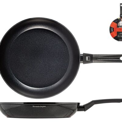 Rockstar Borghese pan in aluminum with non-stick coating, suitable for all hobs including 30 cm induction. Frying pan including felt pan saver. Alessandro Borghese - The luxury of simplicity