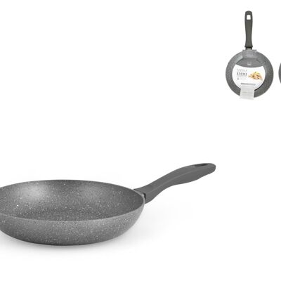 Stone Gray aluminum pan with stone non-stick coating also suitable for 20 cm induction hobs