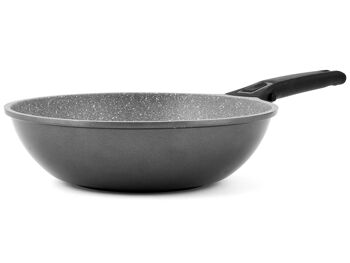 Poêle wok 1 poignée Antiadhésive easy click 28 cm Induction 9