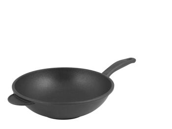 Poêle wok 1 manche Executive Chef en aluminium moulé sous pression avec revêtement antiadhésif avec manche en bakélite de 28 cm Garantie 2 ans 4