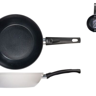 Wok pan 1 Linear handle in coined aluminum with pfluon 28 cm non-stick coating