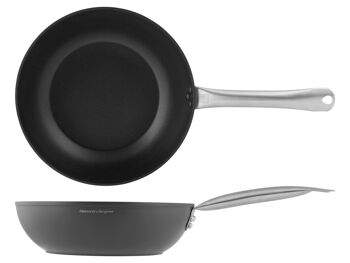 Wok Inox Poêle de qualité avec revêtement antiadhésif et poignée rivetée en acier inoxydable. Convient à toutes les plaques de cuisson, y compris l'induction, cm 28.Cooking Style et Le luxe de la simplicité par le chef Alessandro Borghese. 6